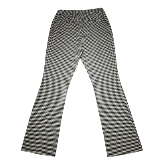 Nicole Miller Womens Pants Black And White Plaid High Waisted Split Leg Size 8 - Picture 2 of 15